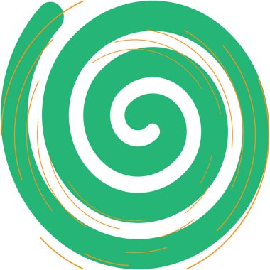 Soyut sarmal, girdap, dönme vektörü örtüşüyor. Volute, helix, koklear vertigo dairesel, geometrik çizim. Soyut çember