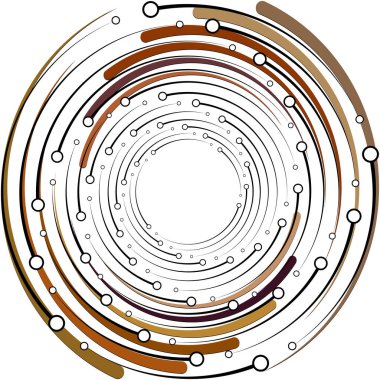 Soyut sarmal, girdap, dönme vektörü örtüşüyor. Volute, helix, koklear vertigo dairesel, geometrik çizim. Soyut çember
