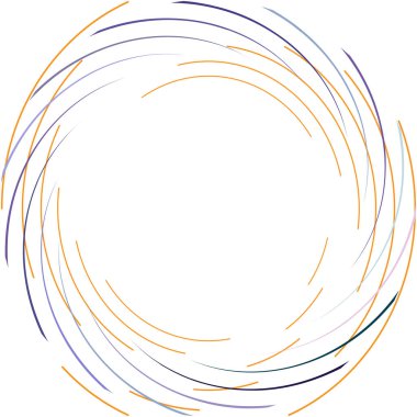 Soyut sarmal, girdap, dönme vektörü örtüşüyor. Volute, helix, koklear vertigo dairesel, geometrik çizim. Soyut çember