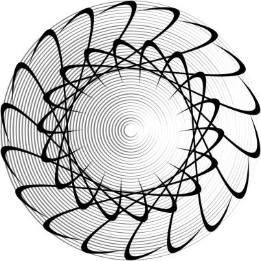 Soyut sarmal, girdap, dönme vektörü örtüşüyor. Volute, helix, koklear vertigo dairesel, geometrik çizim. Soyut çember