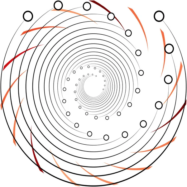 Overlaying Abstract Spiral Swirl Twirl Vector Volute Helix Cochlear Vertigo — Stock Vector