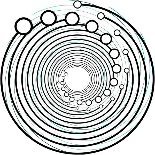 추상적 스피랄 벡터를 뛰어넘는 달팽이관은 동그랗고 기하학적 그림입니다 — 스톡 벡터