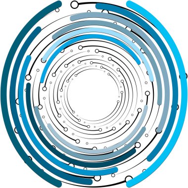 Soyut sarmal, girdap, dönme vektörü örtüşüyor. Volute, helix, koklear vertigo dairesel, geometrik çizim. Soyut çember