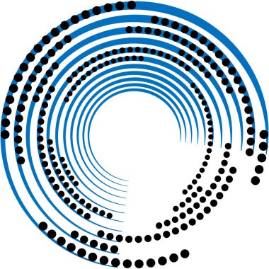 Soyut sarmal, girdap, dönme vektörü örtüşüyor. Volute, helix, koklear vertigo dairesel, geometrik çizim. Soyut çember