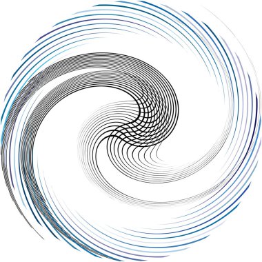 Soyut sarmal, girdap, dönme vektörü örtüşüyor. Volute, helix, koklear vertigo dairesel, geometrik çizim. Soyut çember