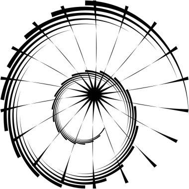 Soyut sarmal, girdap, dönme vektörü örtüşüyor. Volute, helix, koklear vertigo dairesel, geometrik çizim. Soyut çember