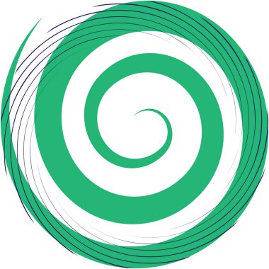 Soyut sarmal, girdap, dönme vektörü örtüşüyor. Volute, helix, koklear vertigo dairesel, geometrik çizim. Soyut çember