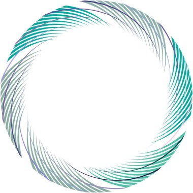 Soyut sarmal, girdap, dönme vektörü örtüşüyor. Volute, helix, koklear vertigo dairesel, geometrik çizim. Soyut çember