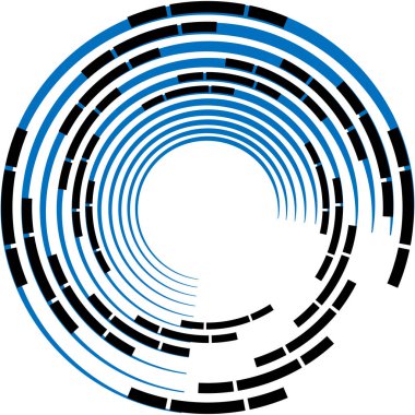 Soyut sarmal, girdap, dönme vektörü örtüşüyor. Volute, helix, koklear vertigo dairesel, geometrik çizim. Soyut çember