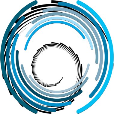 Soyut sarmal, girdap, dönme vektörü örtüşüyor. Volute, helix, koklear vertigo dairesel, geometrik çizim. Soyut çember