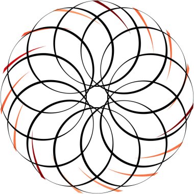 Soyut sarmal, girdap, dönme vektörü örtüşüyor. Volute, helix, koklear vertigo dairesel, geometrik çizim. Soyut çember