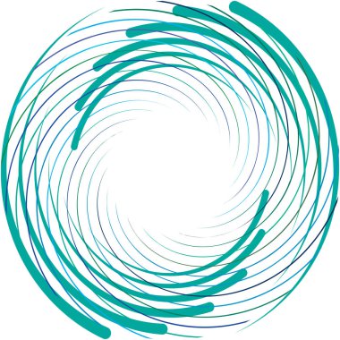 Soyut sarmal, girdap, dönme vektörü örtüşüyor. Volute, helix, koklear vertigo dairesel, geometrik çizim. Soyut çember