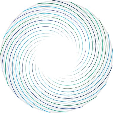 Soyut sarmal, girdap, dönme vektörü örtüşüyor. Volute, helix, koklear vertigo dairesel, geometrik çizim. Soyut çember
