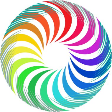 Soyut sarmal, girdap, dönme vektörü örtüşüyor. Volute, helix, koklear vertigo dairesel, geometrik çizim. Soyut çember