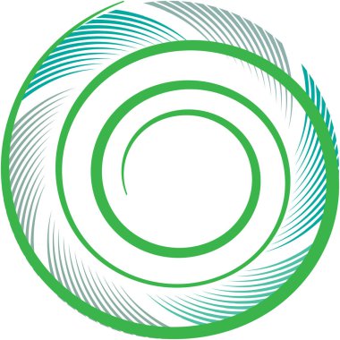 Soyut sarmal, girdap, dönme vektörü örtüşüyor. Volute, helix, koklear vertigo dairesel, geometrik çizim. Soyut çember