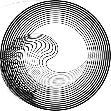 Soyut sarmal, girdap, dönme vektörü örtüşüyor. Volute, helix, koklear vertigo dairesel, geometrik çizim. Soyut çember