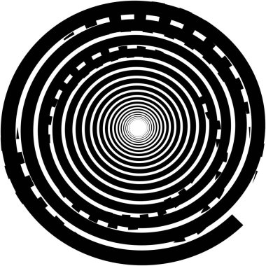 Soyut sarmal, girdap, dönme vektörü örtüşüyor. Volute, helix, koklear vertigo dairesel, geometrik çizim. Soyut çember