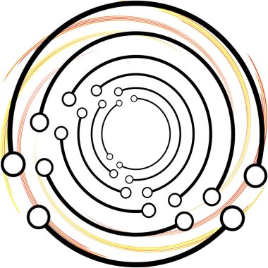 Soyut sarmal, girdap, dönme vektörü örtüşüyor. Volute, helix, koklear vertigo dairesel, geometrik çizim. Soyut çember