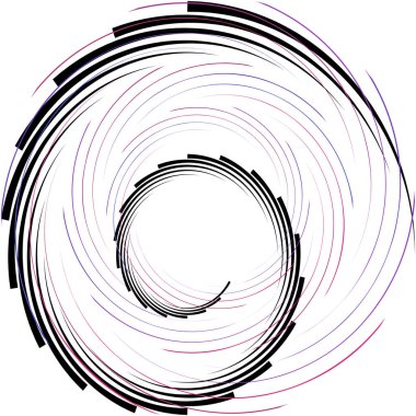 Soyut sarmal, girdap, dönme vektörü örtüşüyor. Volute, helix, koklear vertigo dairesel, geometrik çizim. Soyut çember