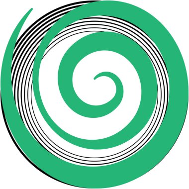 Soyut sarmal, girdap, dönme vektörü örtüşüyor. Volute, helix, koklear vertigo dairesel, geometrik çizim. Soyut çember