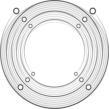 Soyut sarmal, girdap, dönme vektörü örtüşüyor. Volute, helix, koklear vertigo dairesel, geometrik çizim. Soyut çember