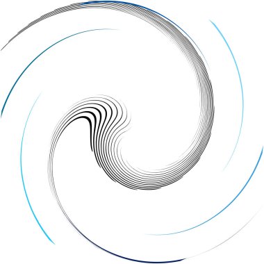 Soyut sarmal, girdap, dönme vektörü örtüşüyor. Volute, helix, koklear vertigo dairesel, geometrik çizim. Soyut çember