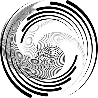 Soyut sarmal, girdap, dönme vektörü örtüşüyor. Volute, helix, koklear vertigo dairesel, geometrik çizim. Soyut çember