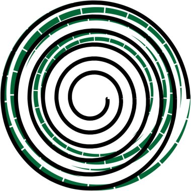 Soyut sarmal, girdap, dönme vektörü örtüşüyor. Volute, helix, koklear vertigo dairesel, geometrik çizim. Soyut çember