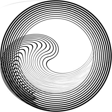 Soyut sarmal, girdap, dönme vektörü örtüşüyor. Volute, helix, koklear vertigo dairesel, geometrik çizim. Soyut çember