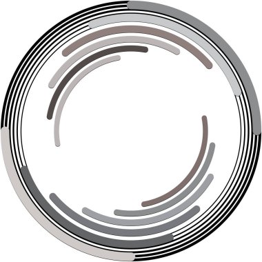 Soyut sarmal, girdap, dönme vektörü örtüşüyor. Volute, helix, koklear vertigo dairesel, geometrik çizim. Soyut çember