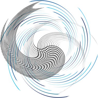 Soyut sarmal, girdap, dönme vektörü örtüşüyor. Volute, helix, koklear vertigo dairesel, geometrik çizim. Soyut çember