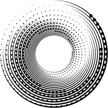 Soyut sarmal, girdap, dönme vektörü örtüşüyor. Volute, helix, koklear vertigo dairesel, geometrik çizim. Soyut çember