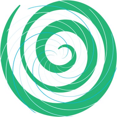 Soyut sarmal, girdap, dönme vektörü örtüşüyor. Volute, helix, koklear vertigo dairesel, geometrik çizim. Soyut çember