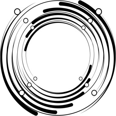 Soyut sarmal, girdap, dönme vektörü örtüşüyor. Volute, helix, koklear vertigo dairesel, geometrik çizim. Soyut çember