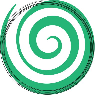 Soyut sarmal, girdap, dönme vektörü örtüşüyor. Volute, helix, koklear vertigo dairesel, geometrik çizim. Soyut çember