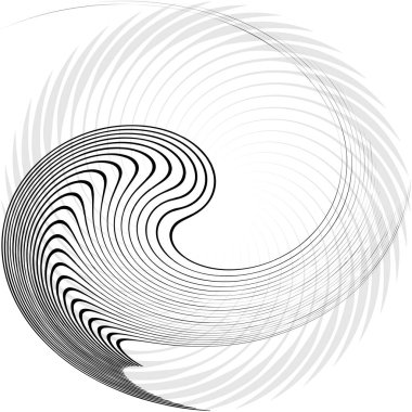 Soyut sarmal, girdap, dönme vektörü örtüşüyor. Volute, helix, koklear vertigo dairesel, geometrik çizim. Soyut çember