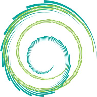 Soyut sarmal, girdap, dönme vektörü örtüşüyor. Volute, helix, koklear vertigo dairesel, geometrik çizim. Soyut çember