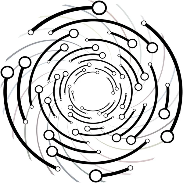 Sovrapposizione Astratta Spirale Vortice Vettore Vortice Voluta Elica Vertigini Cocleari — Vettoriale Stock