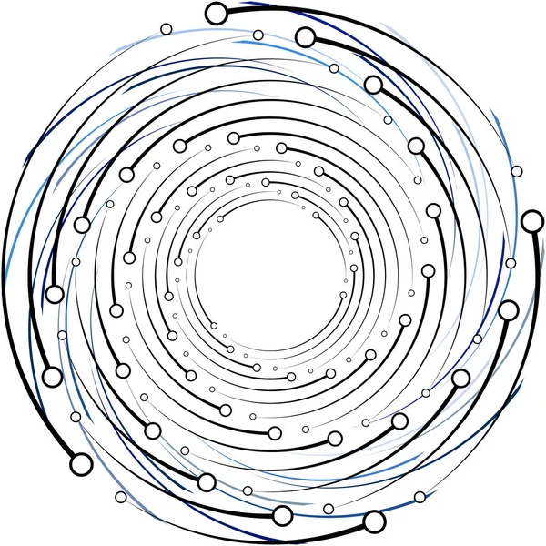 Espiral Abstracta Superpuesta Remolino Vector Giro Voluta Hélice Vértigo Coclear — Vector de stock