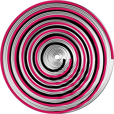 Soyut sarmal, girdap, dönme vektörü örtüşüyor. Volute, helix, koklear vertigo dairesel, geometrik çizim. Soyut çember