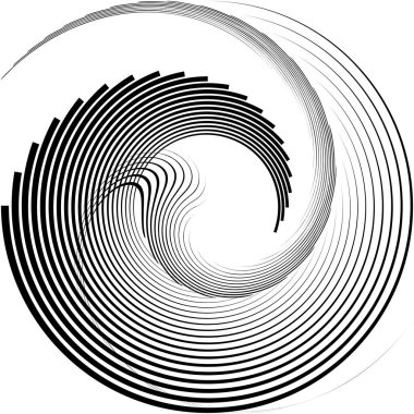 Soyut sarmal, girdap, dönme vektörü örtüşüyor. Volute, helix, koklear vertigo dairesel, geometrik çizim. Soyut çember