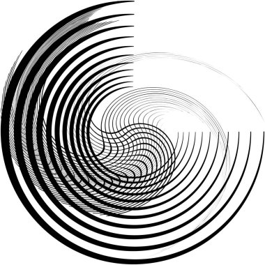 Soyut sarmal, girdap, dönme vektörü örtüşüyor. Volute, helix, koklear vertigo dairesel, geometrik çizim. Soyut çember