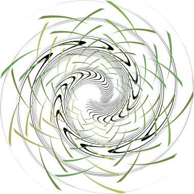 Soyut sarmal, girdap, dönme vektörü örtüşüyor. Volute, helix, koklear vertigo dairesel, geometrik çizim. Soyut çember