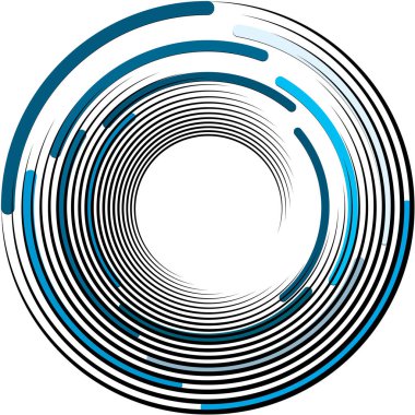 Soyut sarmal, girdap, dönme vektörü örtüşüyor. Volute, helix, koklear vertigo dairesel, geometrik çizim. Soyut çember