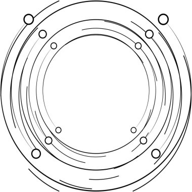 Soyut sarmal, girdap, dönme vektörü örtüşüyor. Volute, helix, koklear vertigo dairesel, geometrik çizim. Soyut çember