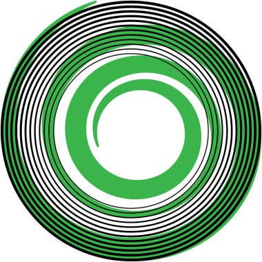 Soyut sarmal, girdap, dönme vektörü örtüşüyor. Volute, helix, koklear vertigo dairesel, geometrik çizim. Soyut çember