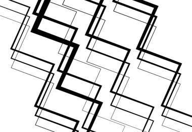 Zig-zag, çapraz, dalgalı, dalgalı ve tırtıklı çizgiler, çizgili tasarım öğesi. Çapraz, eğimli, eğimli ve eğimli şeritler, çizgiler, siyah ve beyaz, tek renkli geometrik zemin, doku ve desen