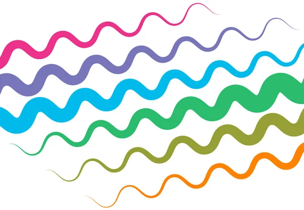 Colorful Wavy Waving Undulating Billowy Diagonal Olbique Slanting Skew Tilt — Stock Vector