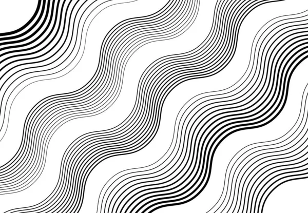 Ondulées Ondulées Ondulées Diagonales Asymétriques Inclinées Obliques Rayures Abstraites Noir — Image vectorielle