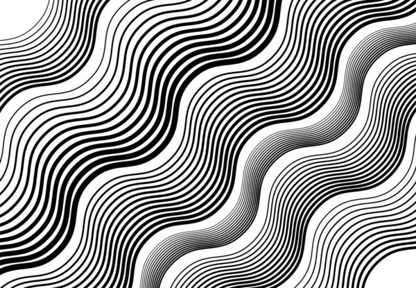 波浪形 波浪形和波浪形 波浪形对角线 斜线和斜线 条纹抽象黑白 单色设计元素 图案和纹理 — 图库矢量图片